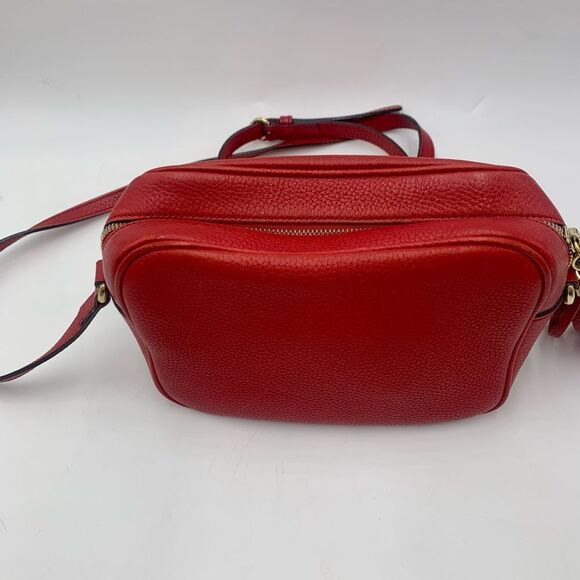Auth Gucci Tabasco Red Small Soho Disco Crossbody Bag Preloved Purse Excellent - Picture 8 of 16